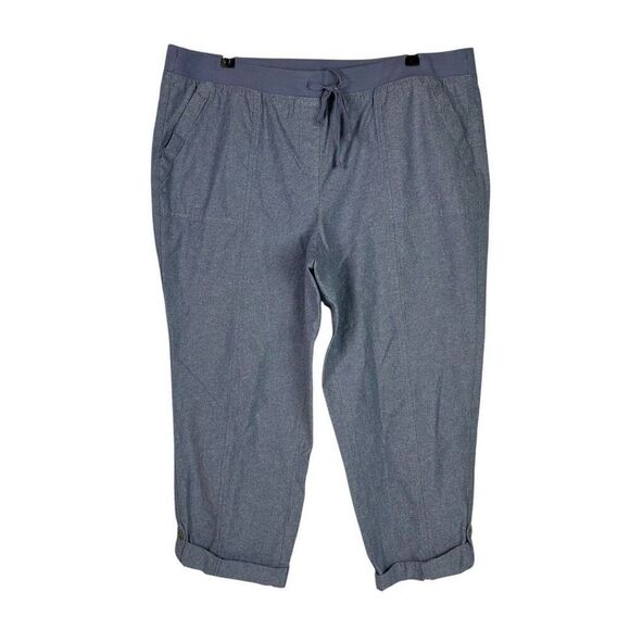 Talbots Size 18W Chambray Convertible Tab Cuff Crop Pant - Picture 2 of 7